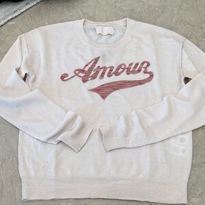 Zadig & Voltaire 'Amour' Crewneck Sweater in Pale Pink